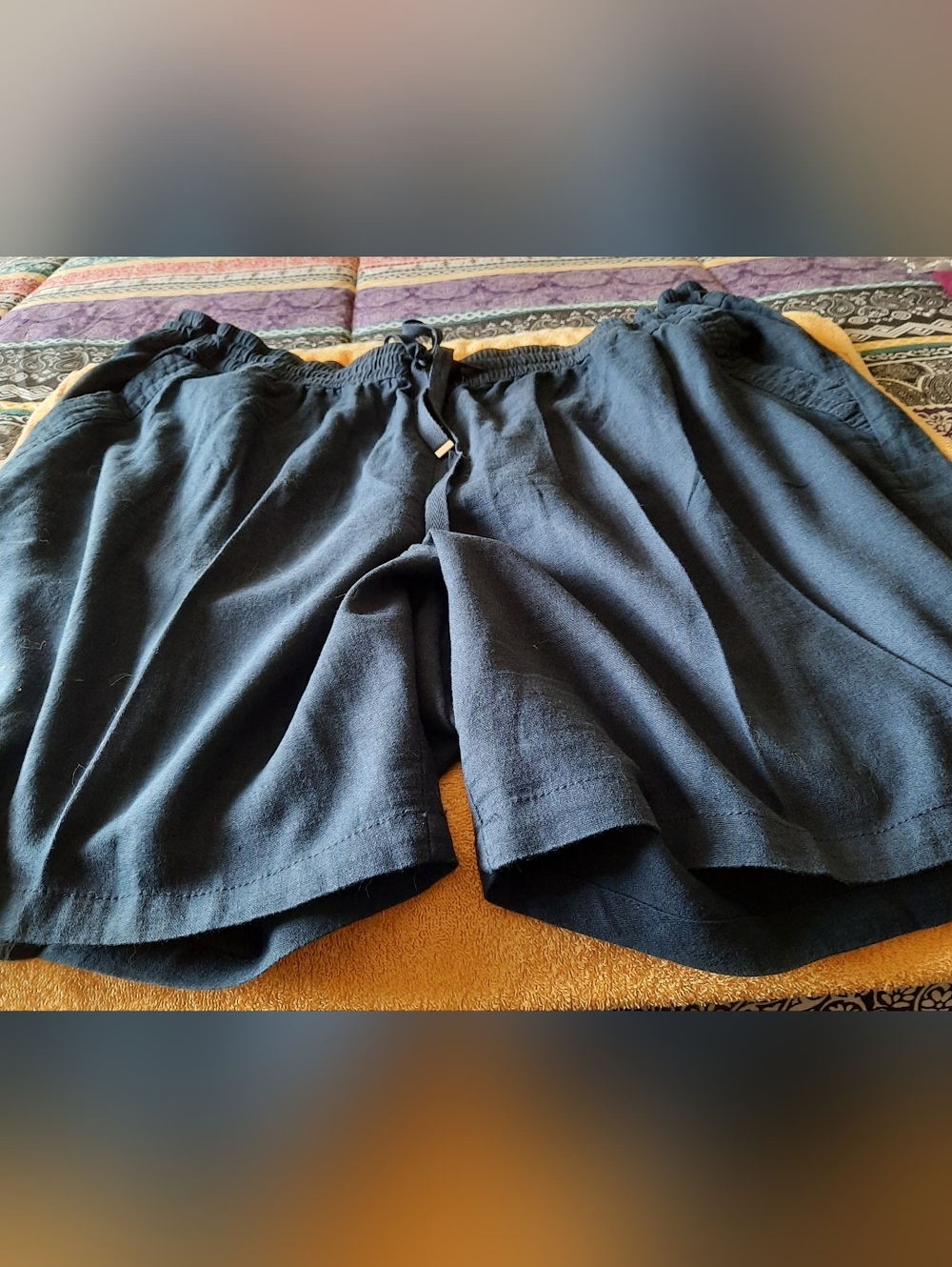 Evans Women’s Navy Blue Elastic Waist Drawstring Shorts